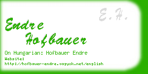 endre hofbauer business card